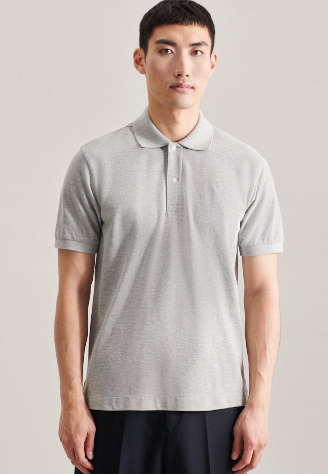 Polo Slim Manche Courte Polo Kragen dans Gris | Boutique en ligne Seidensticker