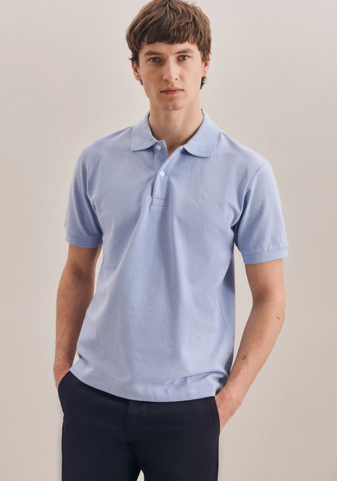 Slim Polo Uni in Hellblau | Seidensticker Onlineshop