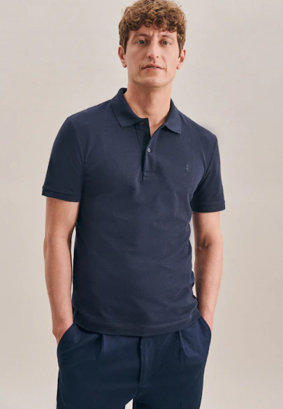 Slim Polo Uni in Dunkelblau |  Seidensticker Onlineshop