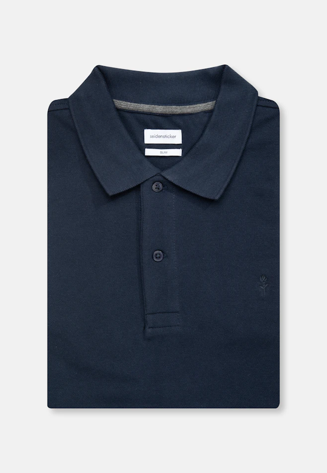 Slim Polo Uni in Dunkelblau | Seidensticker Onlineshop