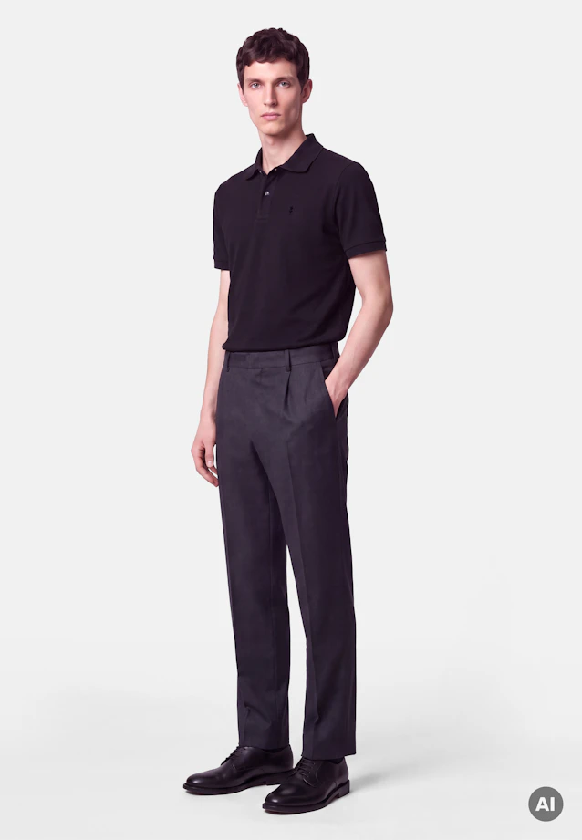 Slim Polo Uni in Schwarz |  Seidensticker Onlineshop
