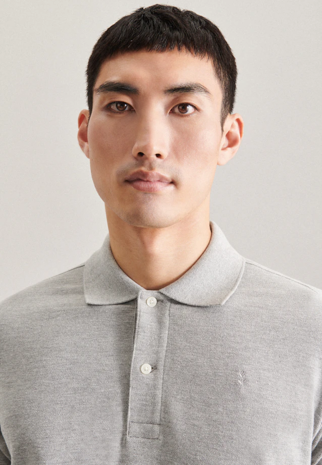 Slim Polo Uni in Grau |  Seidensticker Onlineshop