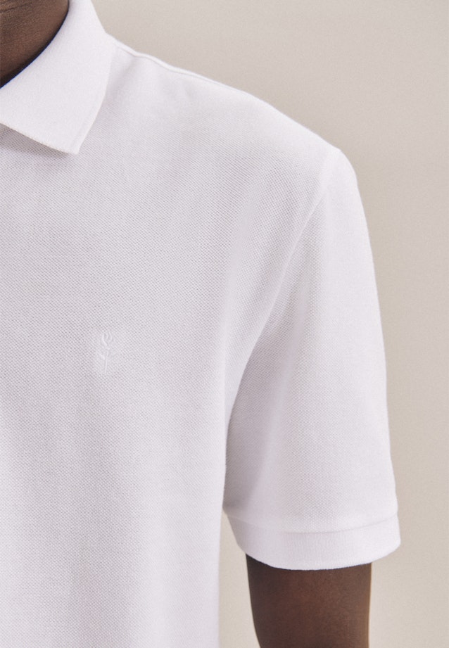 Polo Slim Manche Courte Polo Kragen in Blanc |  Seidensticker Onlineshop