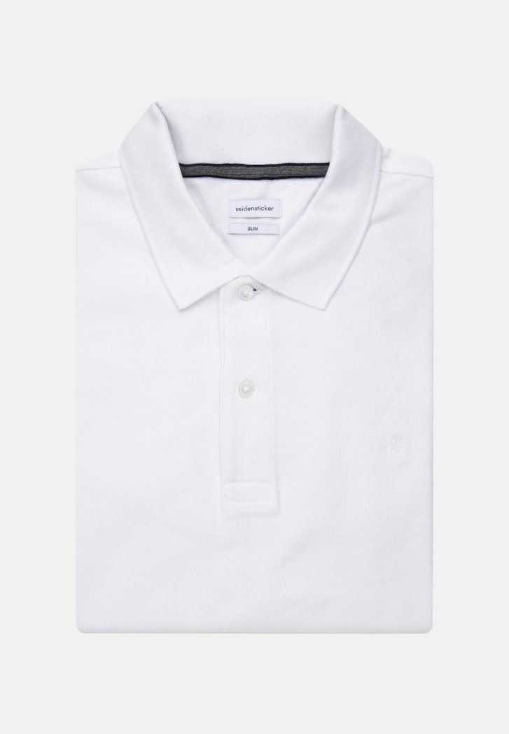 Seidensticker Slim Polo-Shirt | Kragen weiß Herren