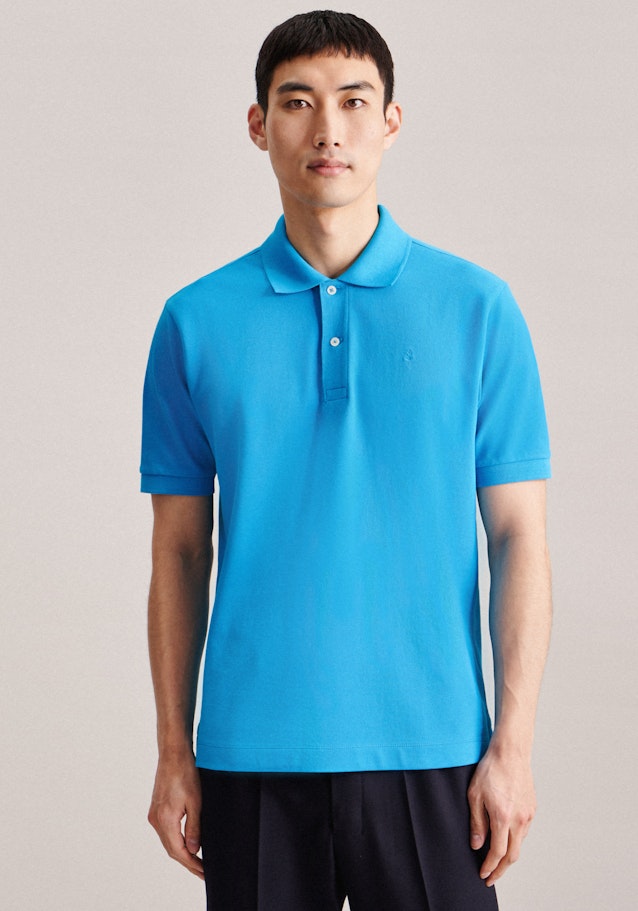 Kragen Polo-Shirt Slim in Türkis | Seidensticker Onlineshop