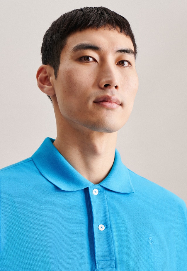 Kraag Polo-Shirt in Turquoise |  Seidensticker Onlineshop