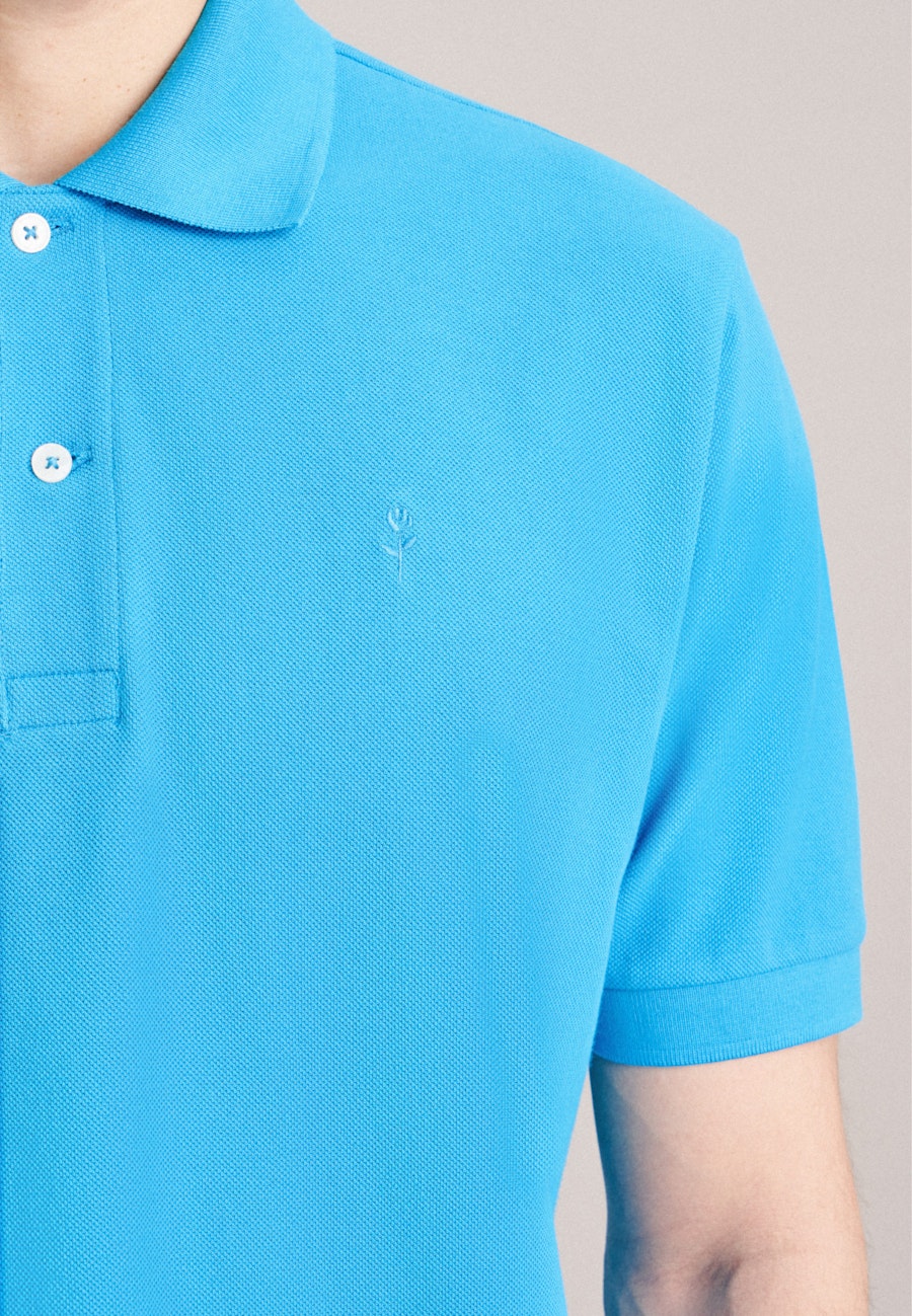 Kragen Polo-Shirt Slim in Türkis |  Seidensticker Onlineshop