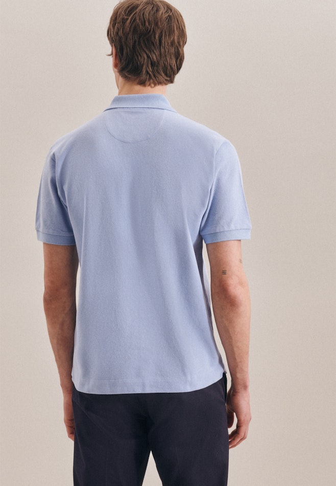 Polo Slim Manche Courte Polo Kragen dans Bleu Clair | Boutique en ligne Seidensticker