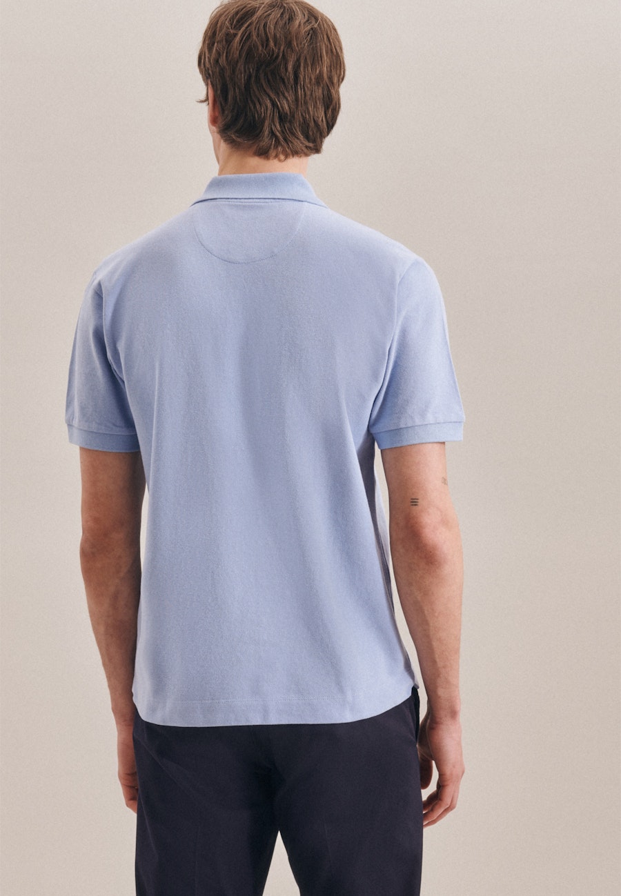 Kragen Polo-Shirt Slim in Hellblau |  Seidensticker Onlineshop