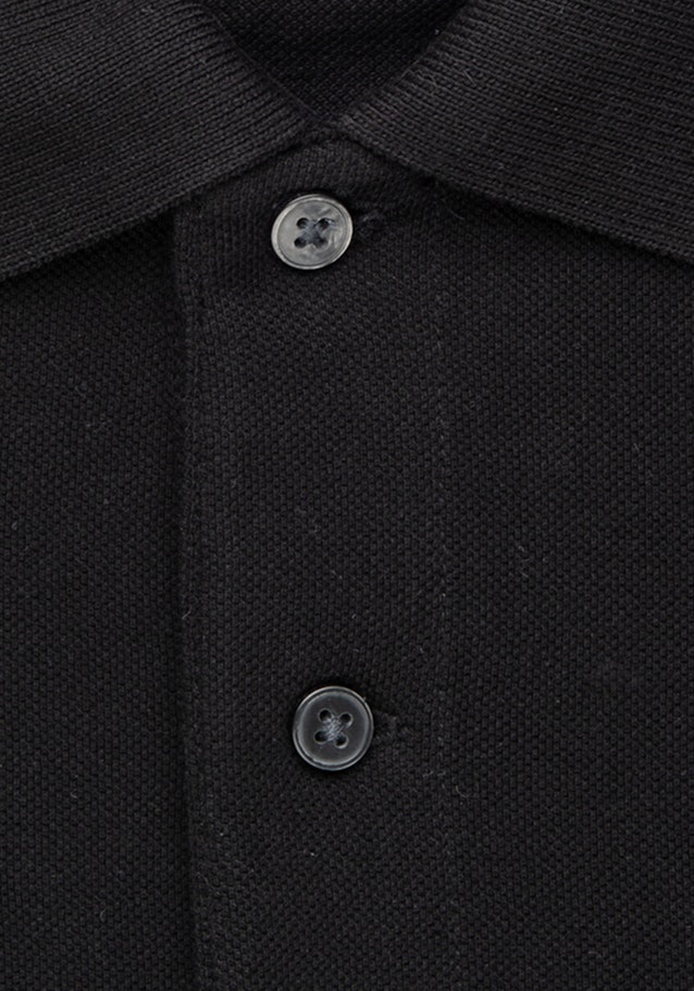 Kragen Polo-Shirt Gerader Schnitt (Normal-Fit) in Schwarz |  Seidensticker Onlineshop