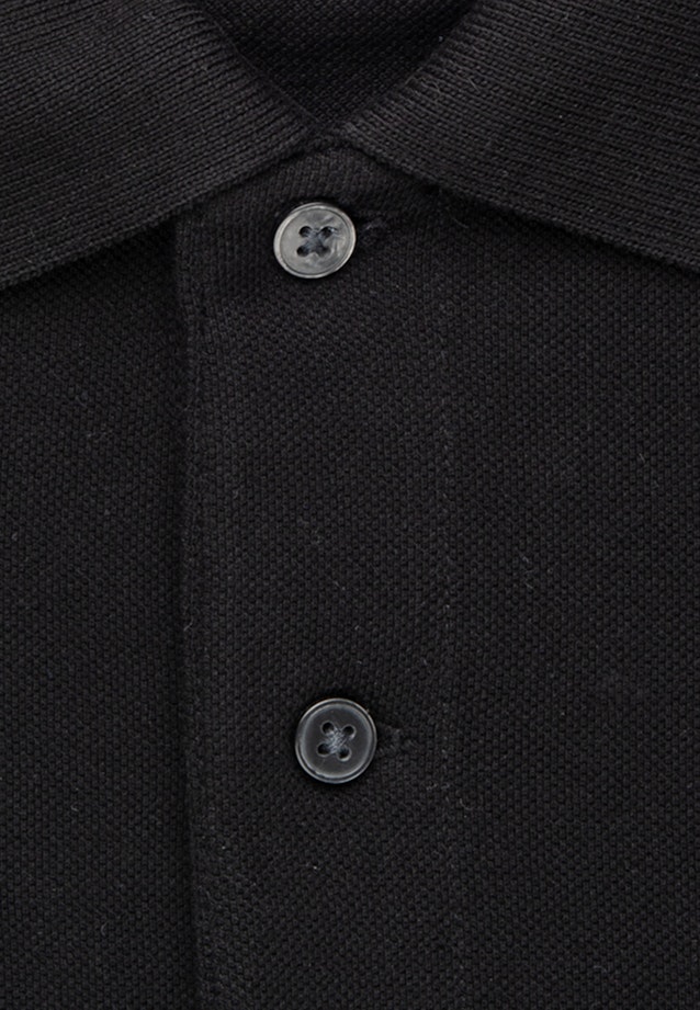 Shaped Polo-Shirt Uni in Black |  Seidensticker Onlineshop