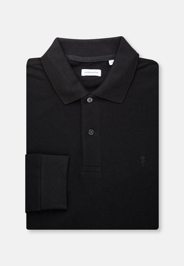Shaped Polo-Shirt Uni in Black |  Seidensticker Onlineshop