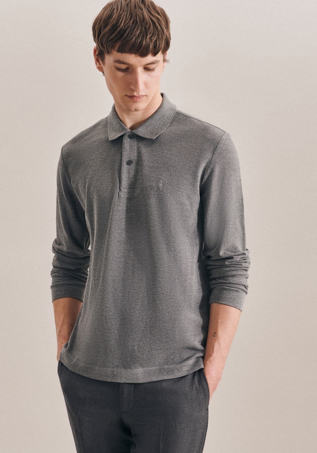 Kragen Polo-Shirt Gerader Schnitt (Normal-Fit) in Grau |  Seidensticker Onlineshop