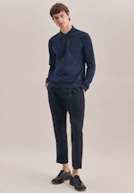 Gerader Schnitt (Normal-Fit) Polo-Shirt Uni in Dunkelblau |  Seidensticker Onlineshop