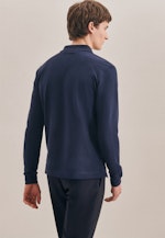 Gerader Schnitt (Normal-Fit) Polo-Shirt Uni in Dunkelblau |  Seidensticker Onlineshop
