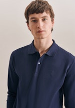 Gerader Schnitt (Normal-Fit) Polo-Shirt Uni in Dunkelblau |  Seidensticker Onlineshop