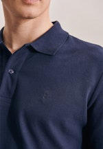 Gerader Schnitt (Normal-Fit) Polo-Shirt Uni in Dunkelblau |  Seidensticker Onlineshop