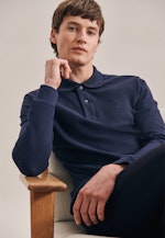 Gerader Schnitt (Normal-Fit) Polo-Shirt Uni in Dunkelblau |  Seidensticker Onlineshop