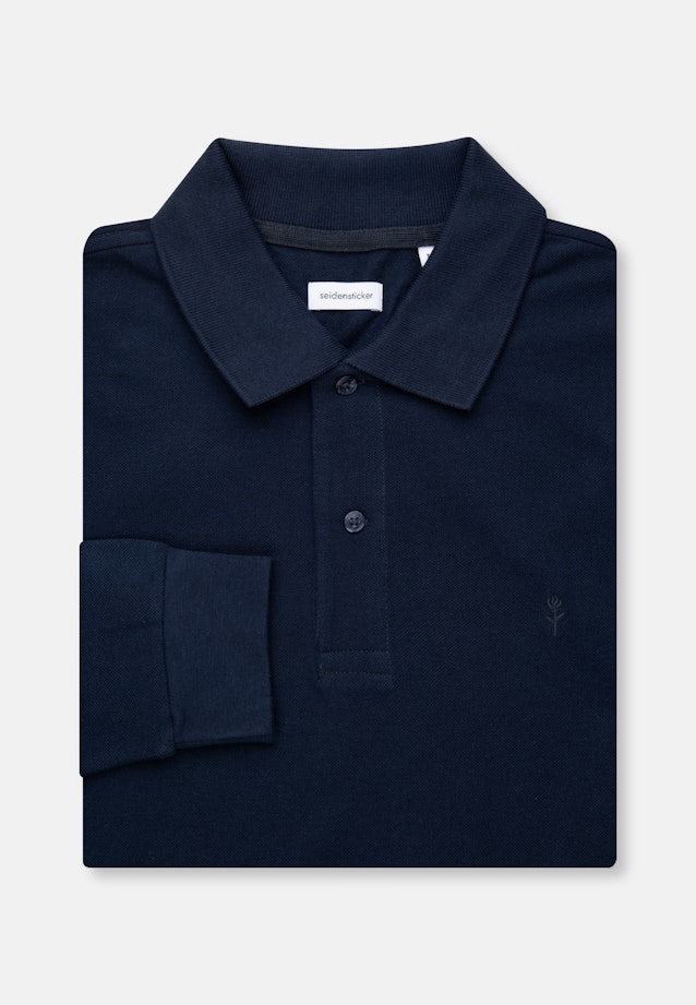 Gerader Schnitt (Normal-Fit) Polo-Shirt Uni in Dunkelblau |  Seidensticker Onlineshop