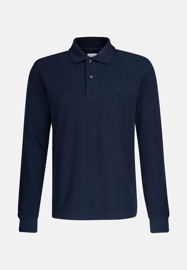 Gerader Schnitt (Normal-Fit) Polo-Shirt Uni in Dunkelblau |  Seidensticker Onlineshop