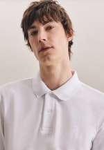 Gerader Schnitt (Normal-Fit) Polo-Shirt Uni in Weiß |  Seidensticker Onlineshop