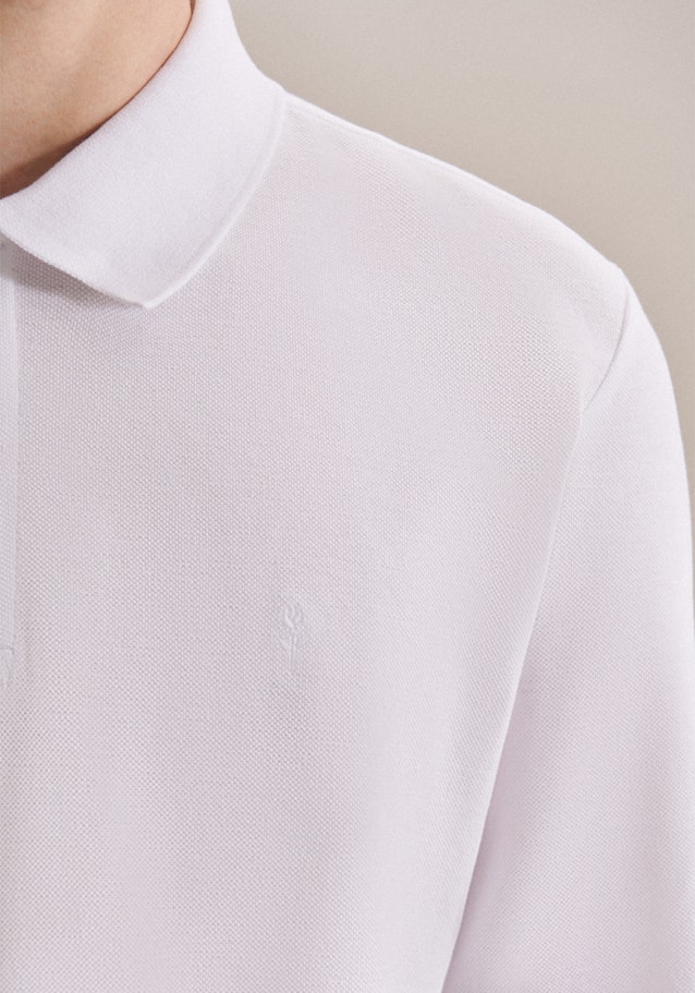 Kragen Polo-Shirt Gerader Schnitt (Normal-Fit) in Weiß |  Seidensticker Onlineshop