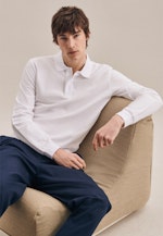 Gerader Schnitt (Normal-Fit) Polo-Shirt Uni in Weiß |  Seidensticker Onlineshop