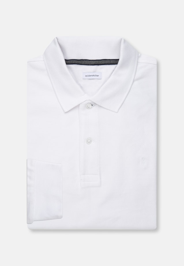 Gerader Schnitt (Normal-Fit) Polo-Shirt Uni in Weiß |  Seidensticker Onlineshop