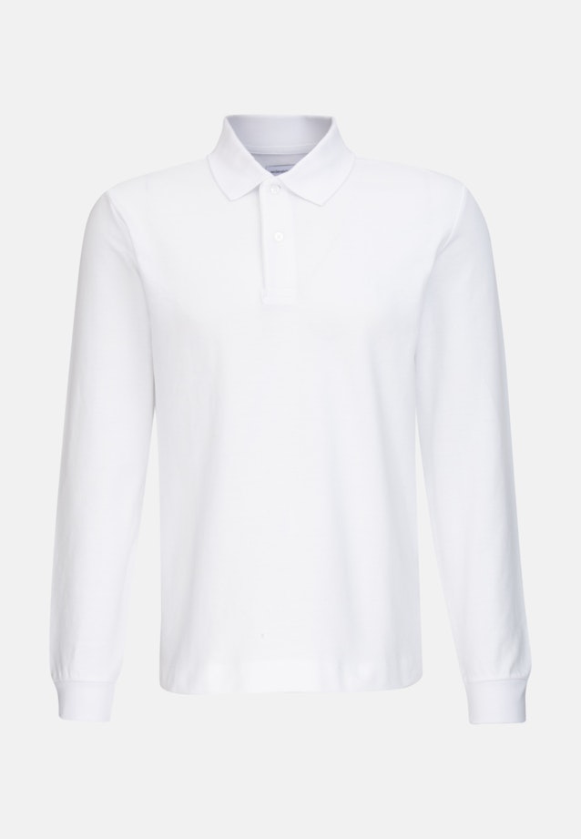 Gerader Schnitt (Normal-Fit) Polo-Shirt Uni in Weiß |  Seidensticker Onlineshop