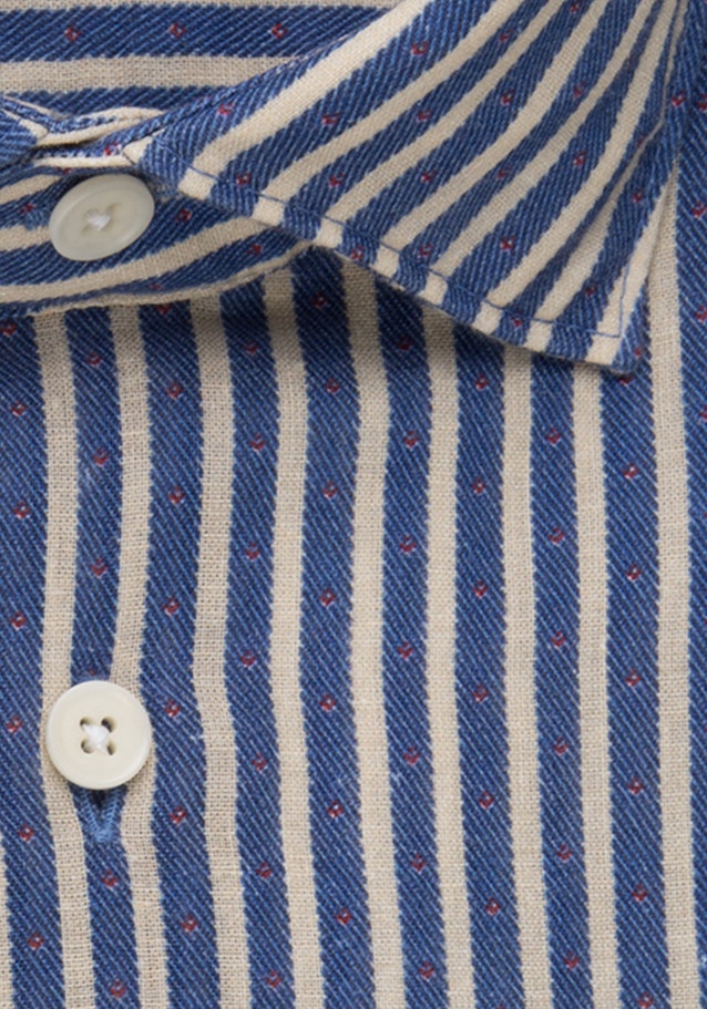 Leinen Leinenhemd in Slim mit Kentkragen in Mittelblau |  Seidensticker Onlineshop