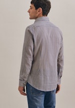 Chemise en lin Slim Lin Col Kent in Bleu Moyen |  Seidensticker Onlineshop