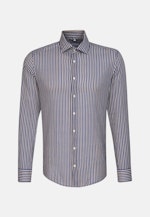 Chemise en lin Slim Lin Col Kent in Bleu Moyen |  Seidensticker Onlineshop