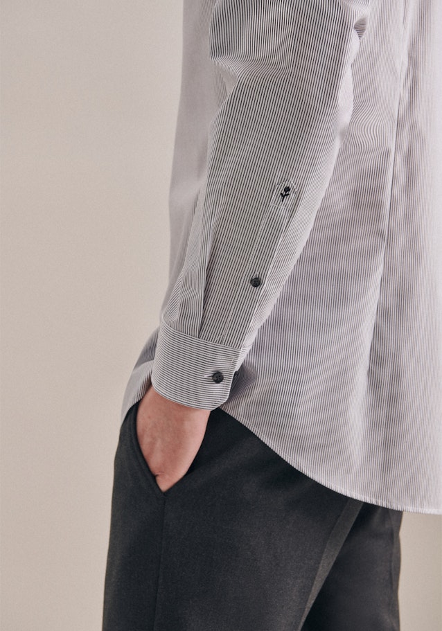 Non-iron Poplin Business Shirt in Shaped with Kent-Collar in Grey |  Seidensticker Onlineshop