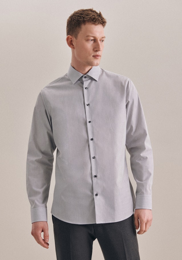 Shaped Business Hemd Uni in Grau | Seidensticker Onlineshop