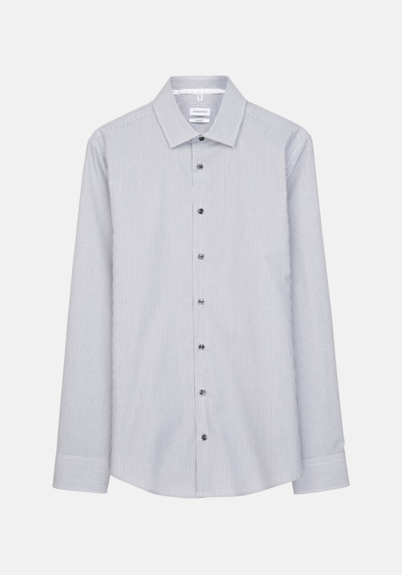 Non-iron Poplin Business Shirt in Shaped with Kent-Collar in Grey |  Seidensticker Onlineshop