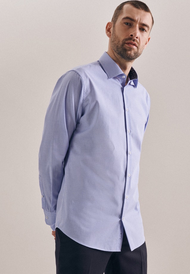Shaped Business Shirt Check in Light Blue |  Seidensticker Onlineshop