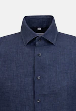 Shaped Linen shirt Plain in Dark Blue |  Seidensticker Onlineshop