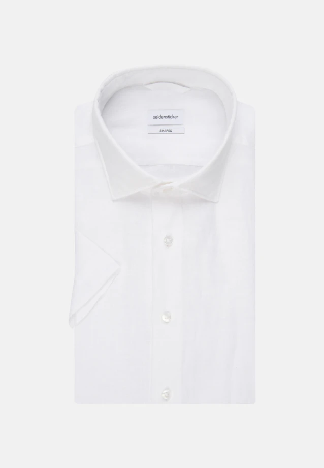 Shaped Linen shirt Plain in White |  Seidensticker Onlineshop