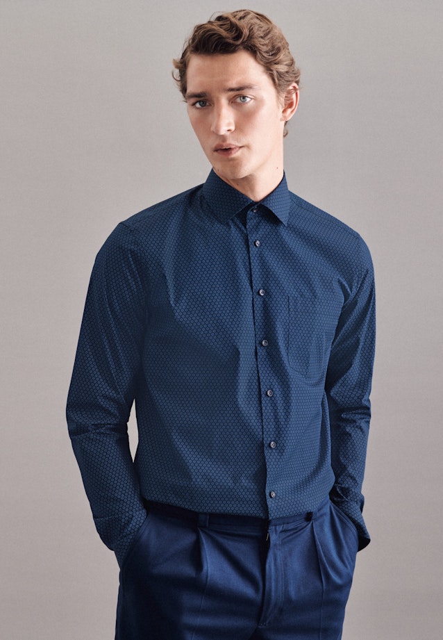 Regular Business Hemd Print in Hellblau |  Seidensticker Onlineshop