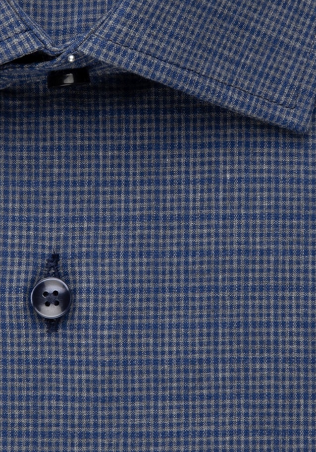Melange yarns Business Shirt in X-Slim with Kent-Collar and extra long sleeve in Dark Blue |  Seidensticker Onlineshop