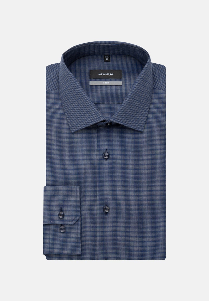 Melange yarns Business Shirt in X-Slim with Kent-Collar and extra long sleeve