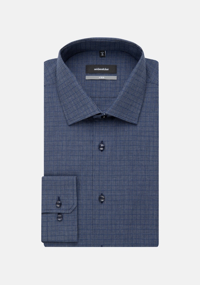 Melange yarns Business Shirt in X-Slim with Kent-Collar and extra long sleeve in Dark Blue |  Seidensticker Onlineshop