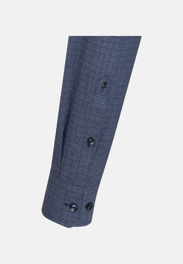 Melange Garne Business Hemd in X-Slim mit Kentkragen und extra langem Arm in Dunkelblau |  Seidensticker Onlineshop