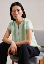 Korte mouwen Linnen Shirtblouse in Turquoise |  Seidensticker Onlineshop