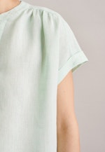 Korte mouwen Linnen Shirtblouse in Turquoise |  Seidensticker Onlineshop