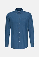 Regular Denimhemd Uni in Mittelblau |  Seidensticker Onlineshop