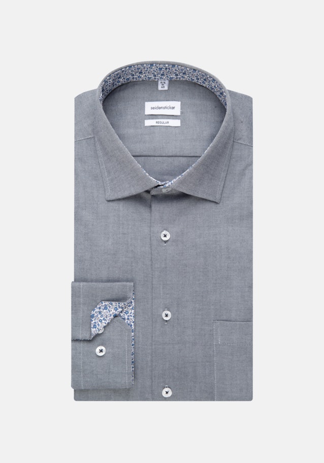 Bügelfreies Oxfordhemd in Regular mit Kentkragen in Dunkelblau |  Seidensticker Onlineshop