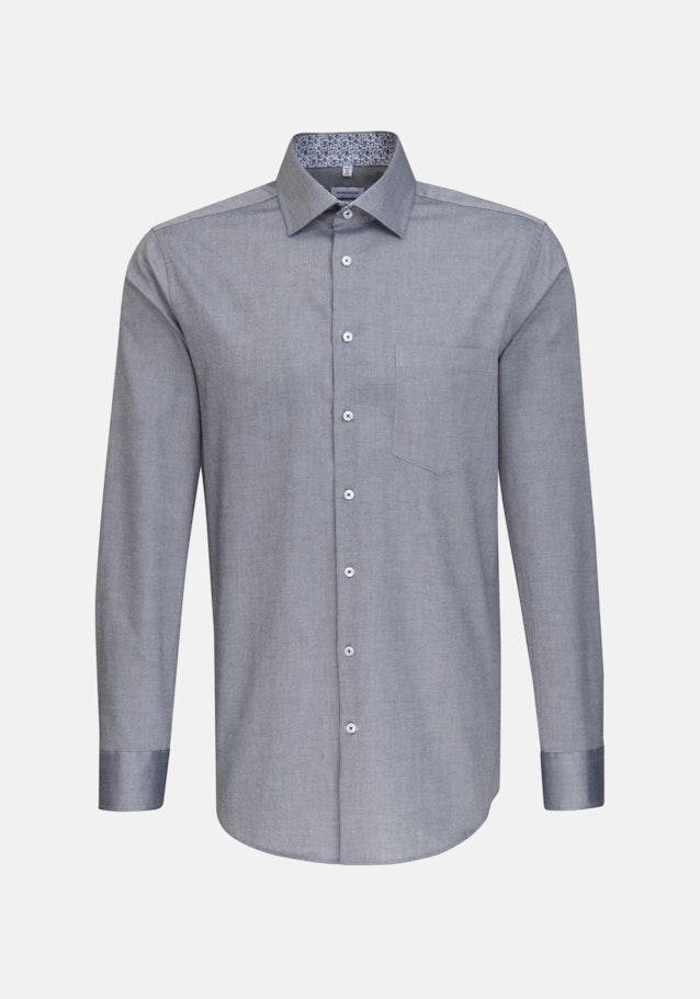 Non-iron Oxfordhemd in Regular with Kentkraag in Donkerblauw |  Seidensticker Onlineshop