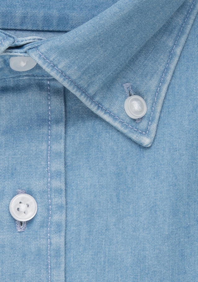 Denim Jeanshemd in Slim mit Button-Down-Kraag in Lichtblauw |  Seidensticker Onlineshop