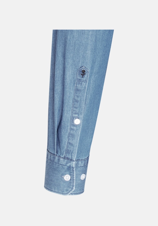 Denim Jeanshemd in Slim mit Button-Down-Kraag in Lichtblauw |  Seidensticker Onlineshop